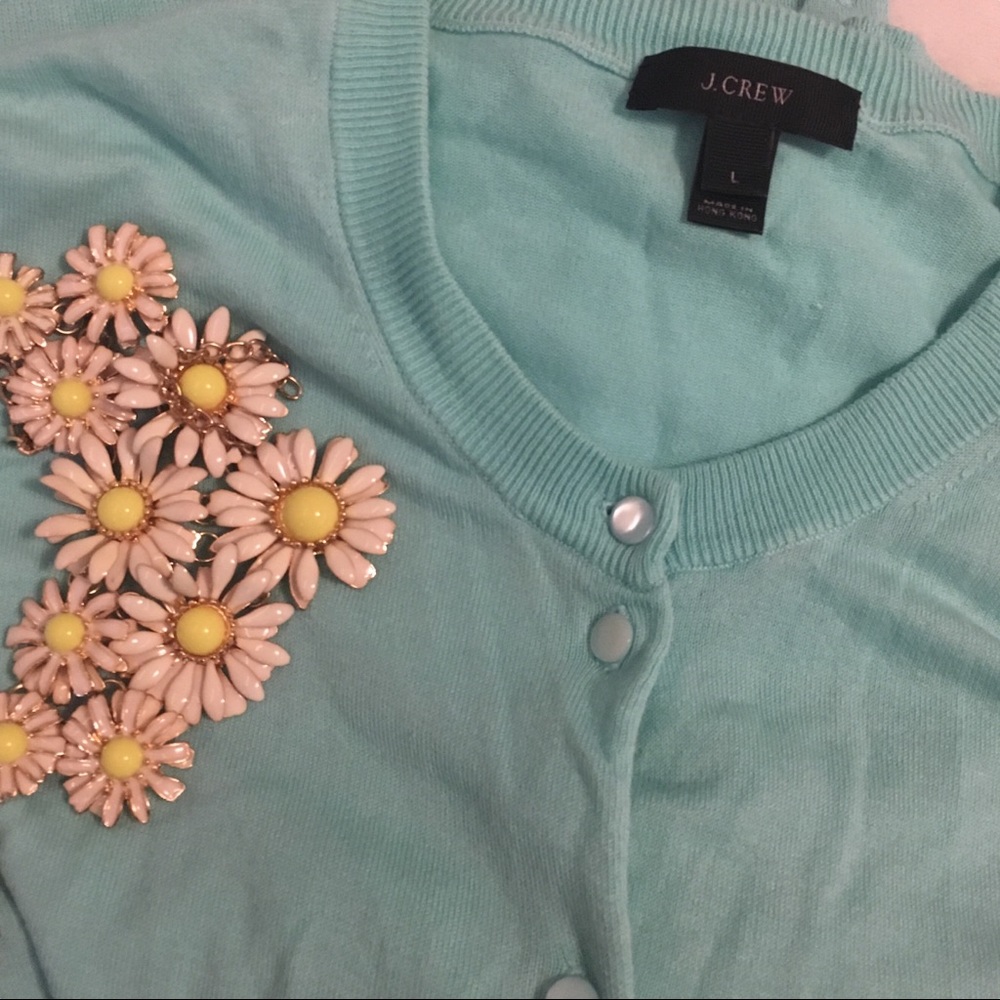 J.Crew Light Aqua Cardigan L
